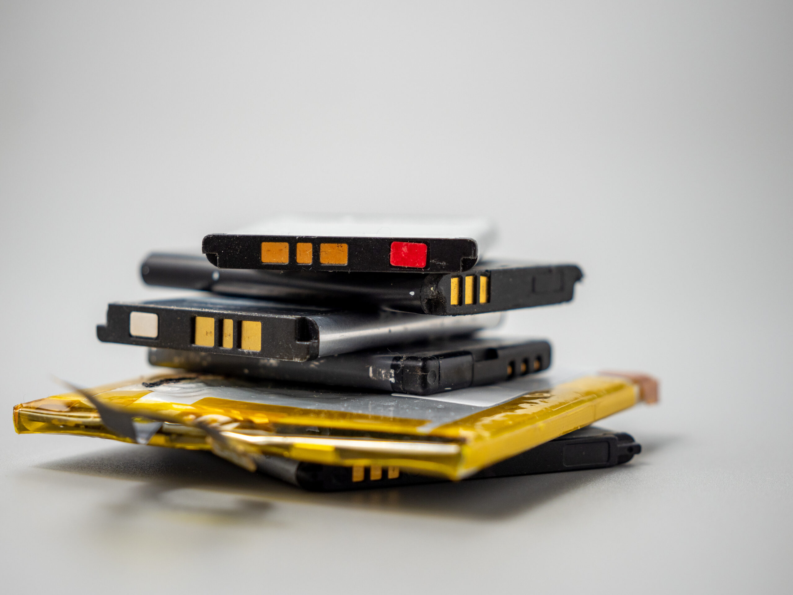 Old phone batteries. Replaceable batteries. Phone batteries.